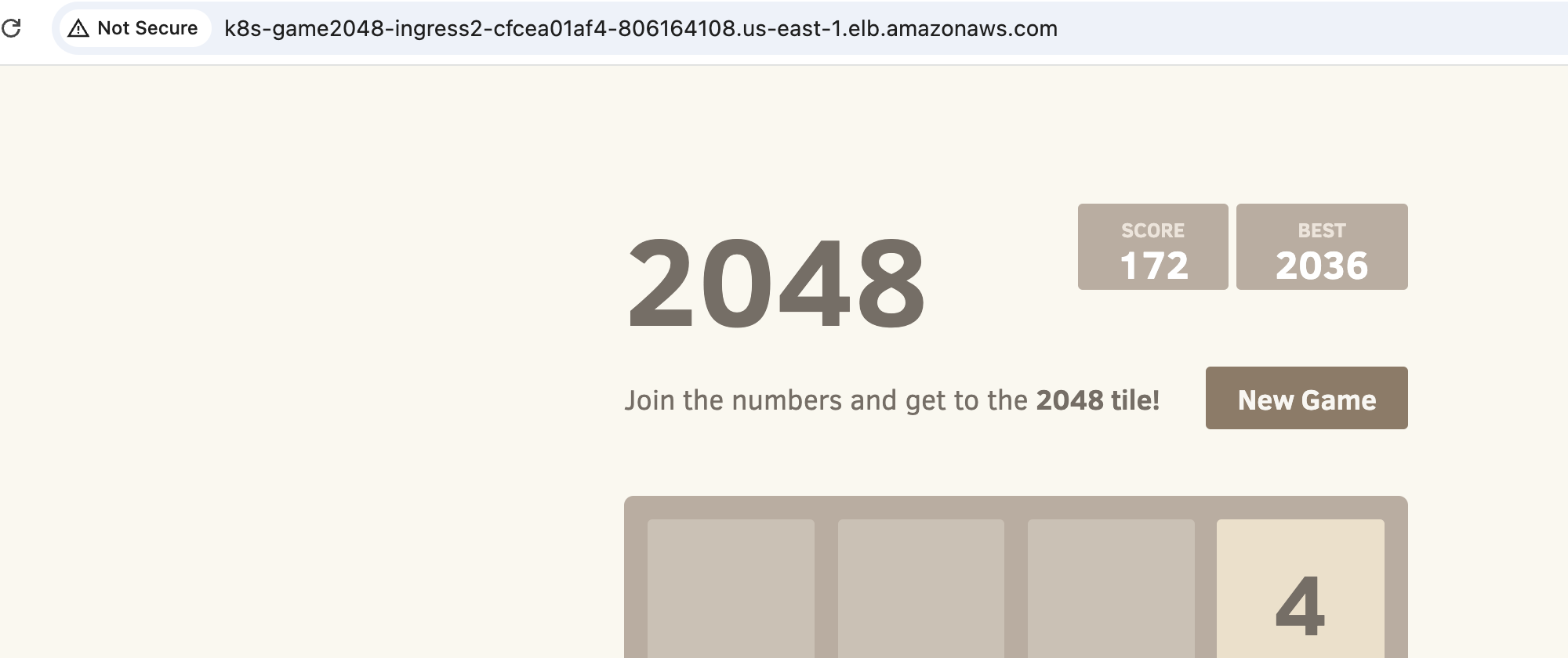 2048 game on browser