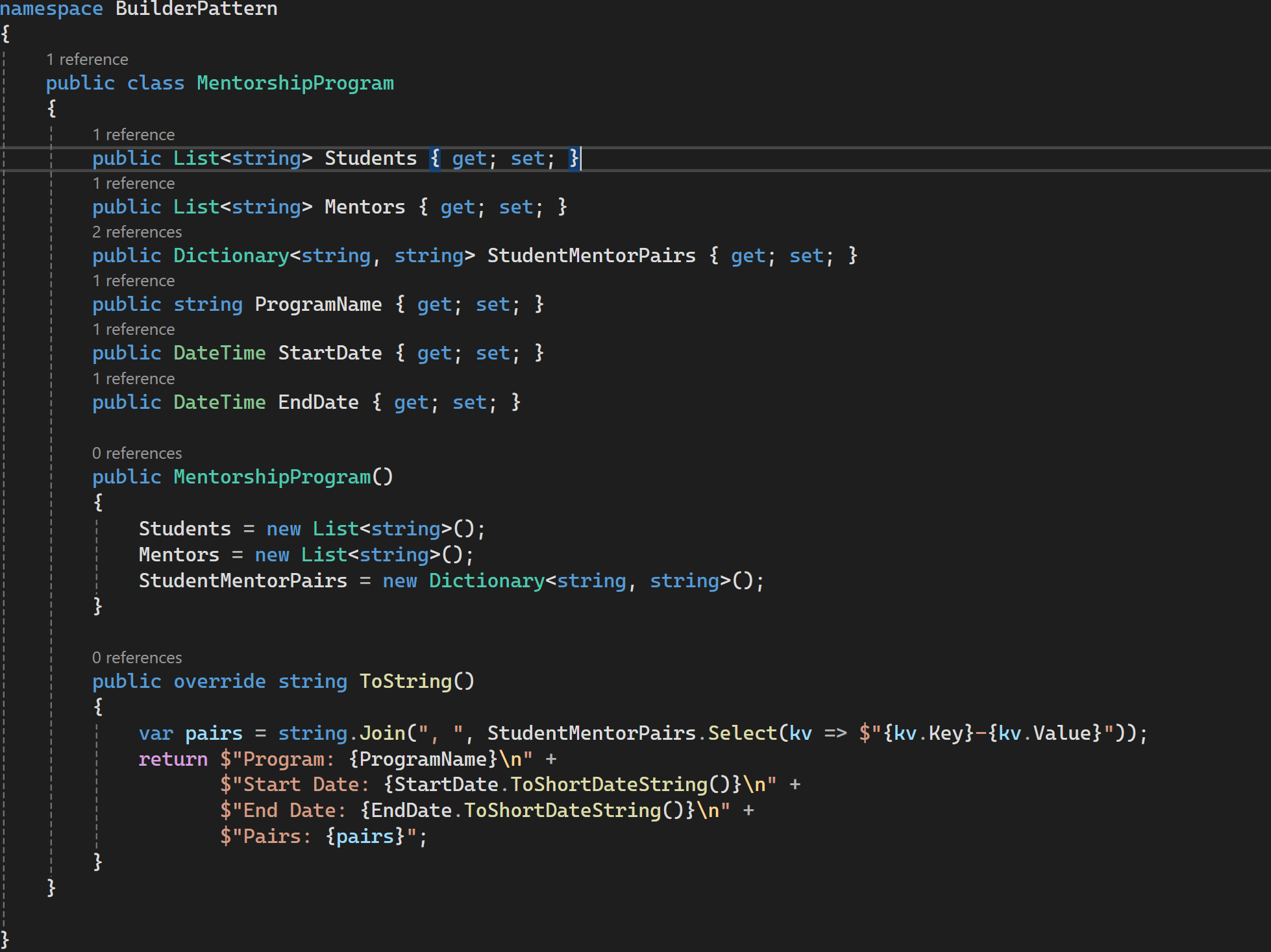 Mentorship Program Class