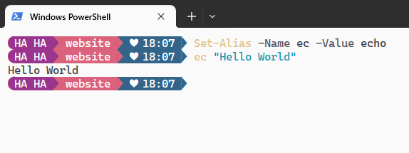 The ec command now is just another command to refer to echo