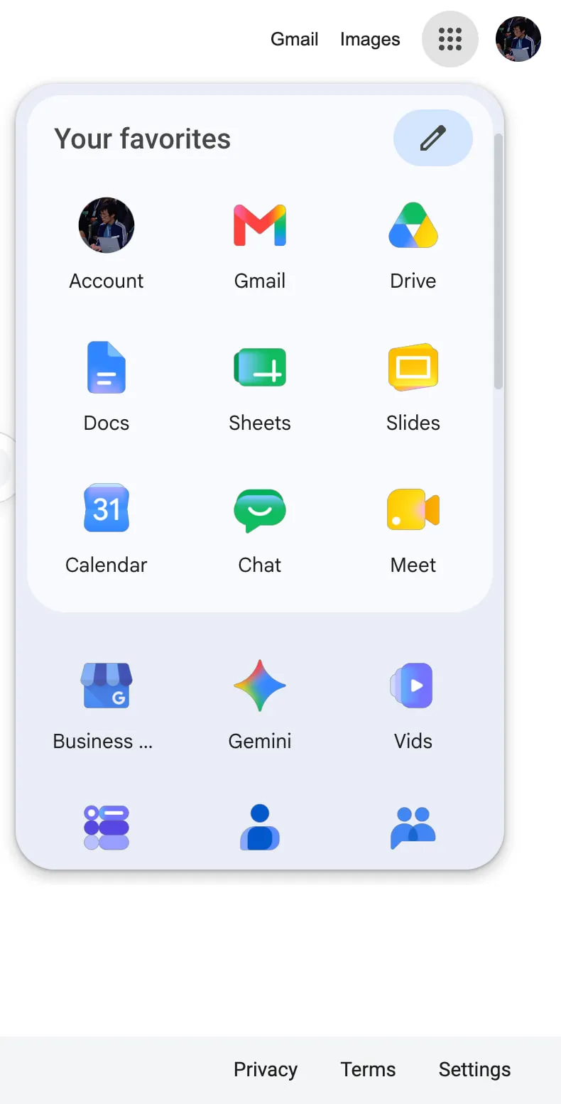Google Workspace 2026 gradient icons preview