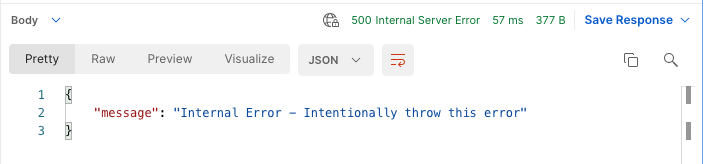 Correct HTTP 500 Response