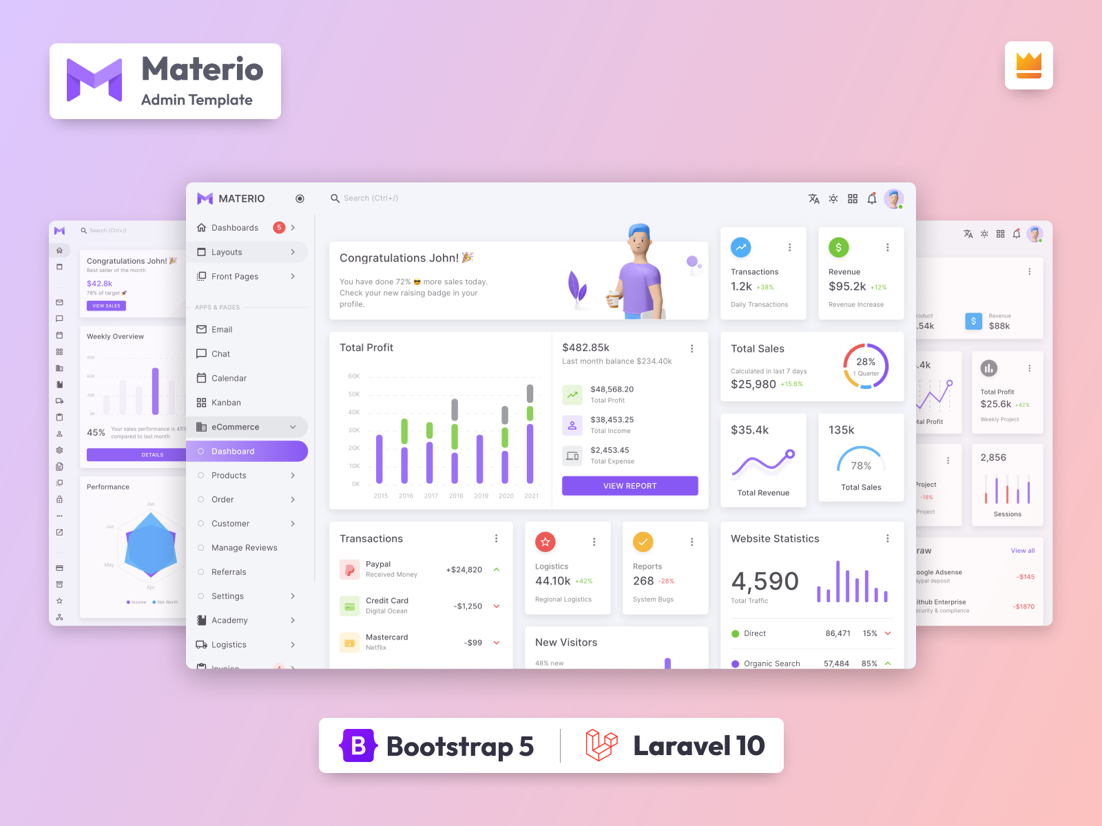 Materio Bootstrap 5 Laravel Admin Template