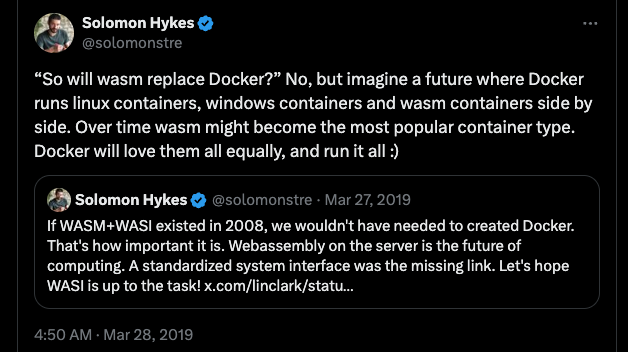 a tweet about containers and wasm