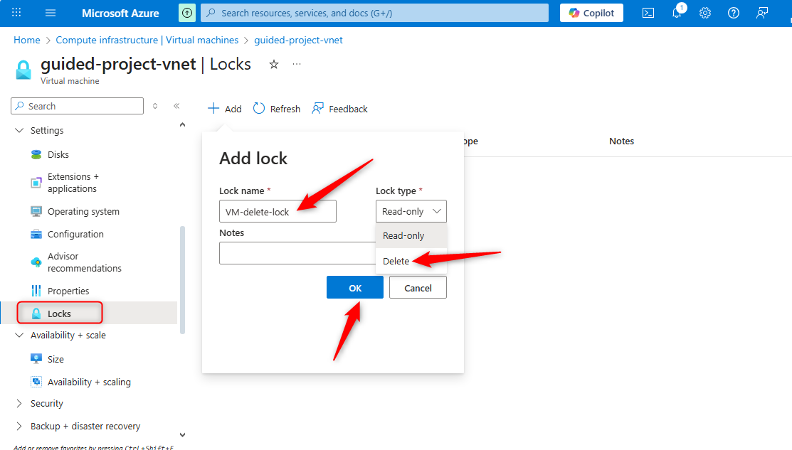 잠금 생성 스크린샷