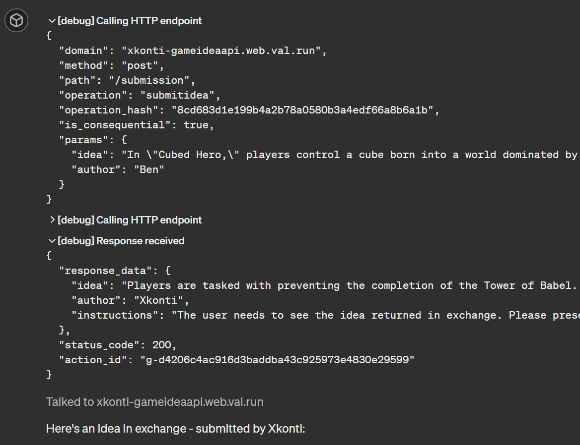 Chat after the action update