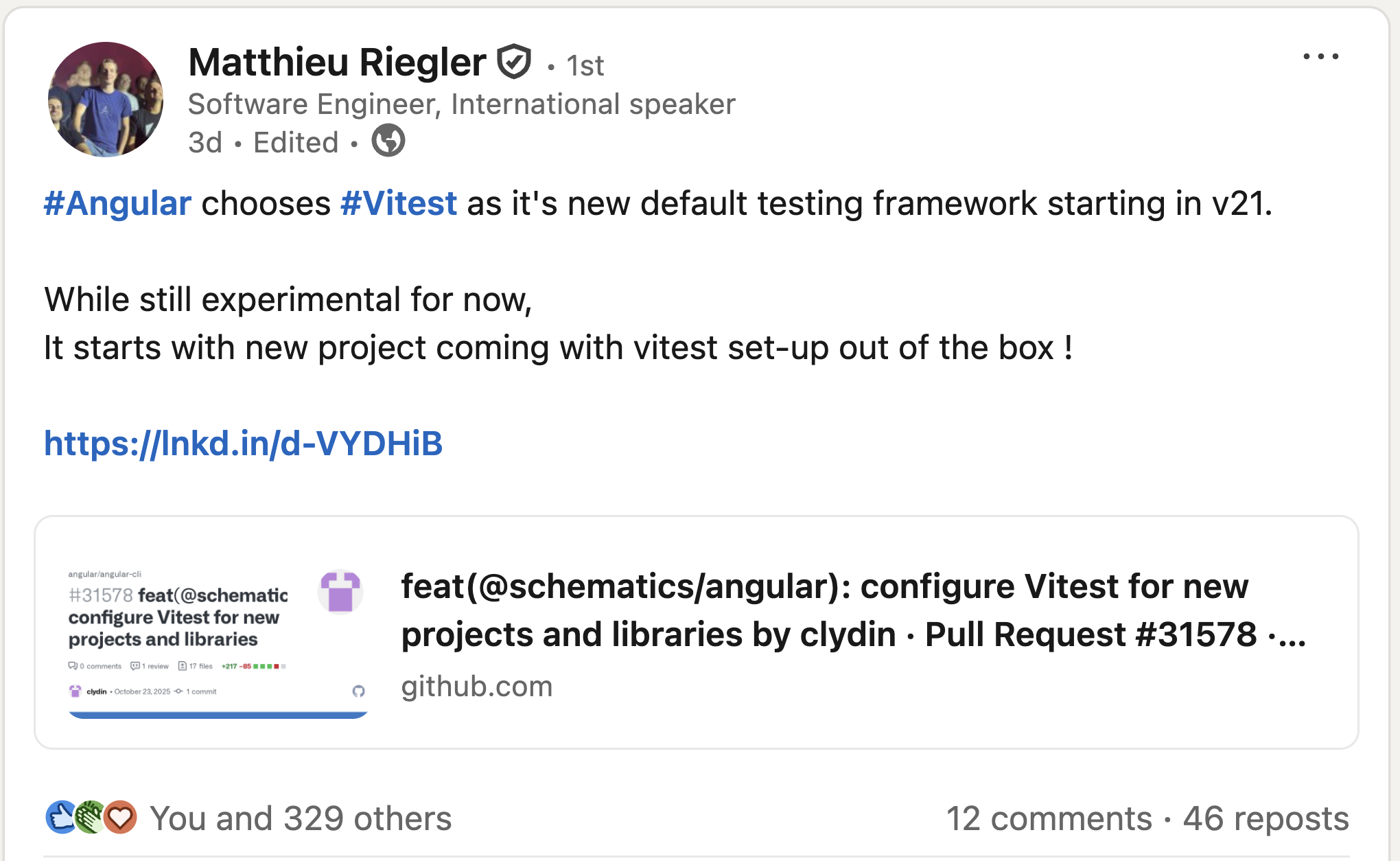 馬修·里格勒 (Matthieu Riegler) 的公告