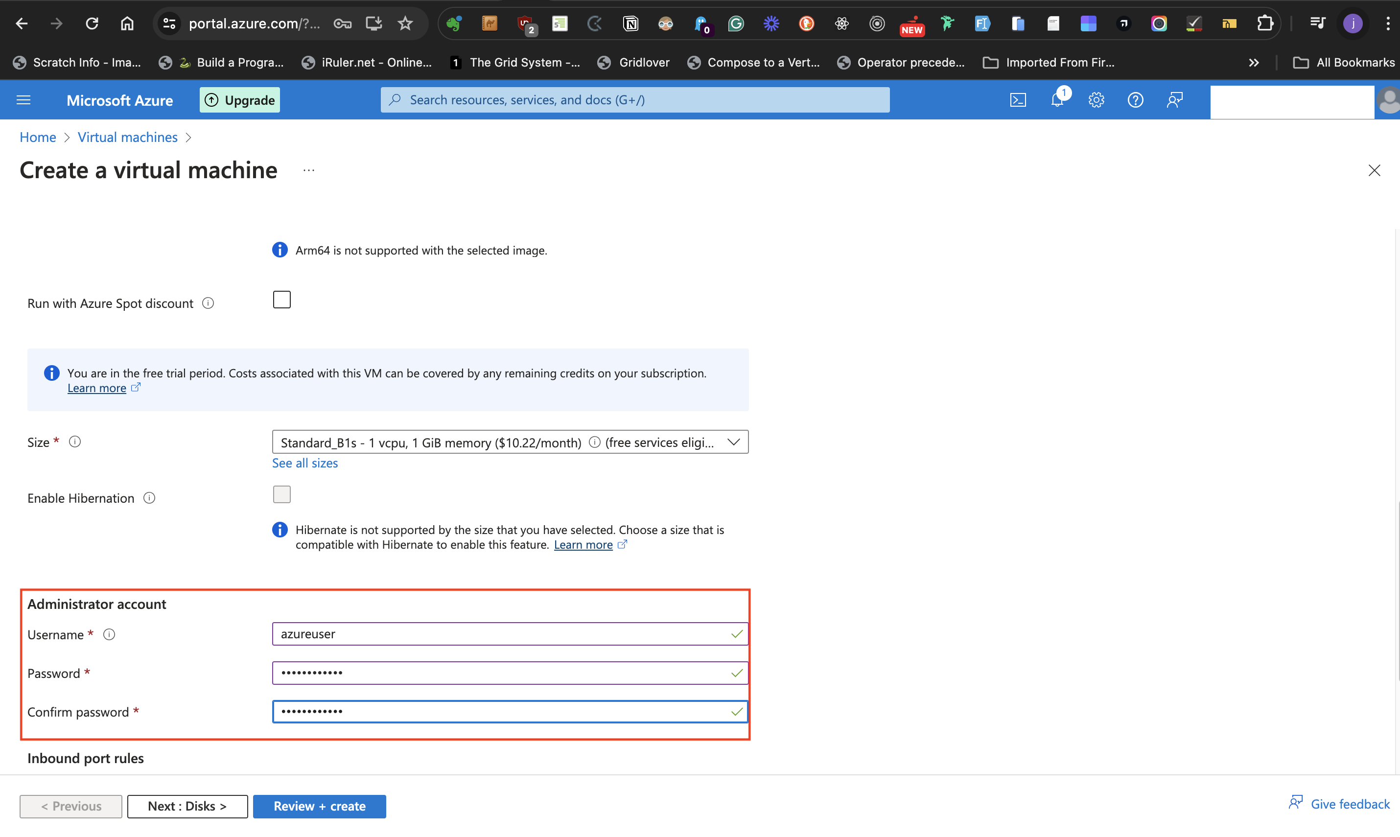 Administrator Account filled