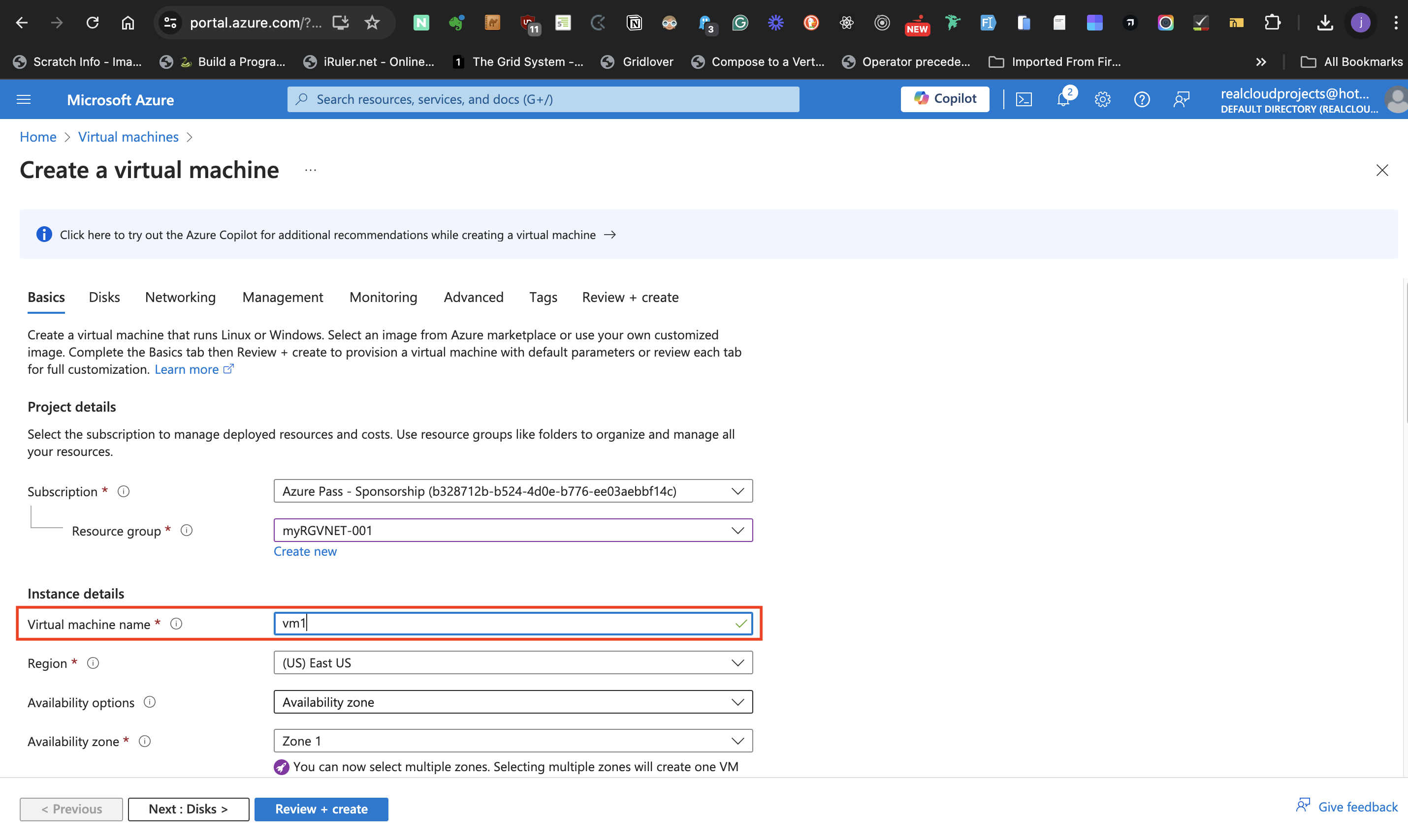 virtual machine name