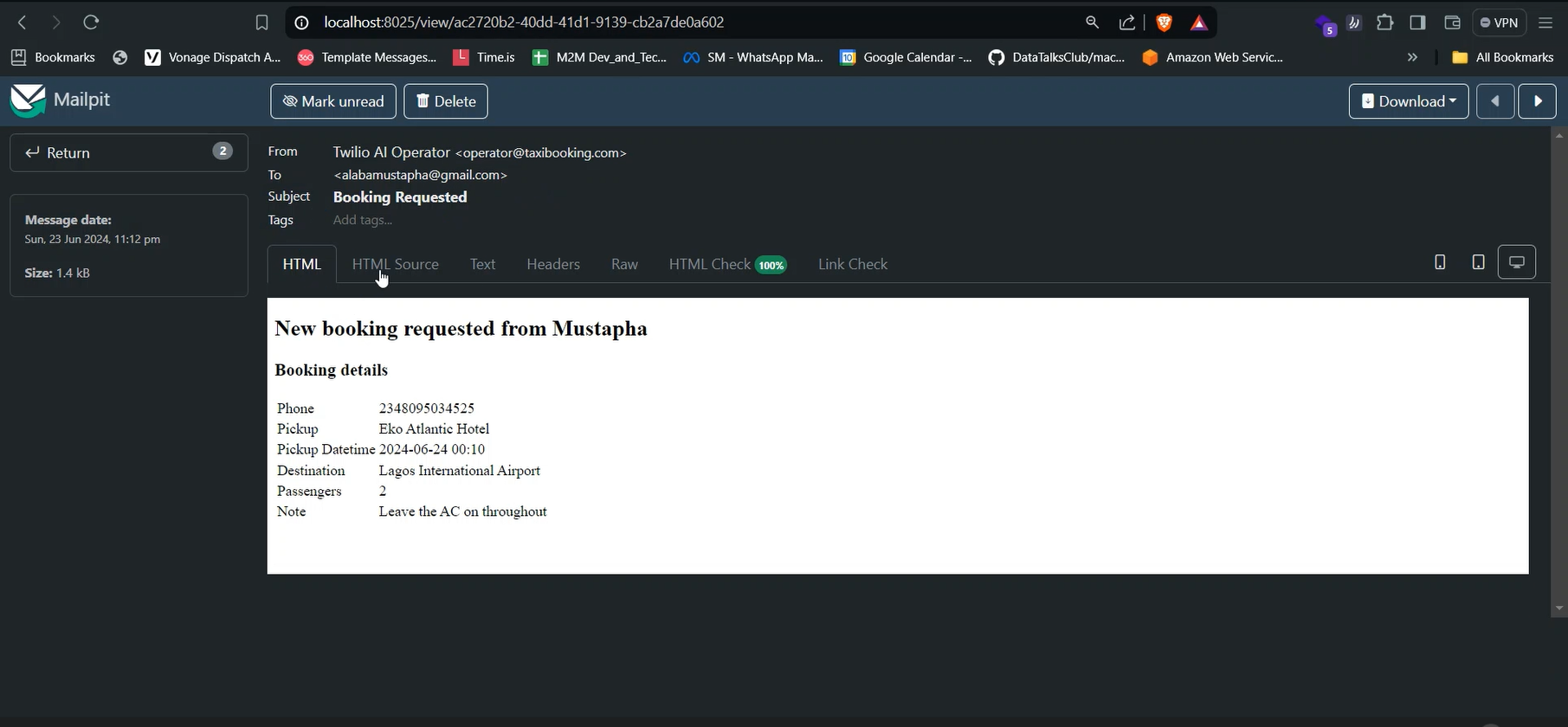 Booking requested remain notifications