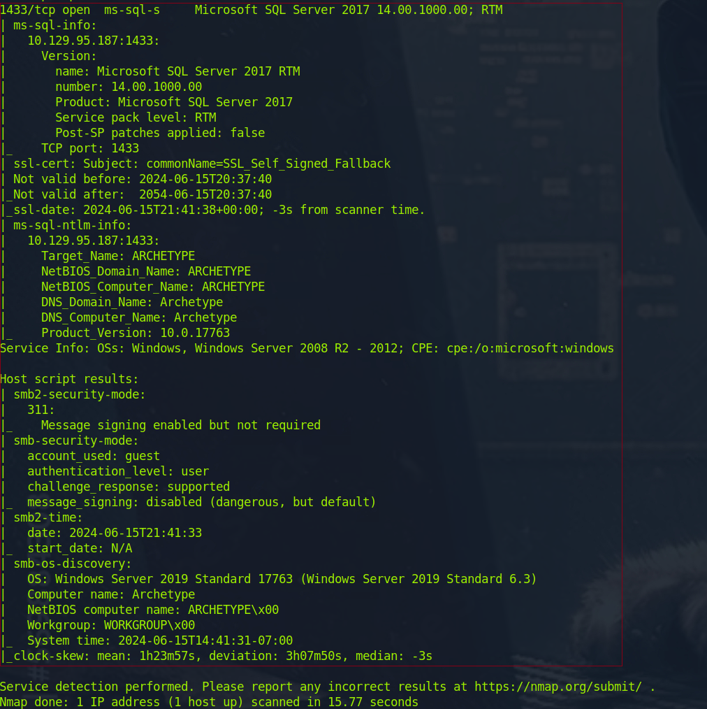Screenshot 2b: Nmap scan cont.