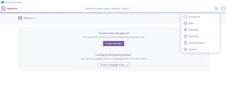 Image of Heroku UI dashboard