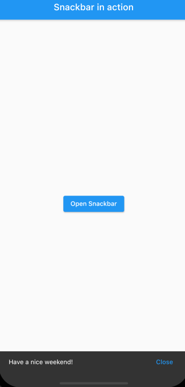 SnackBar in action