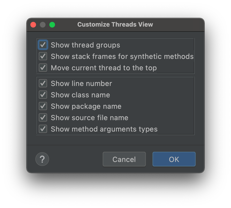 Customize Thread View in IntelliJ/IDEA