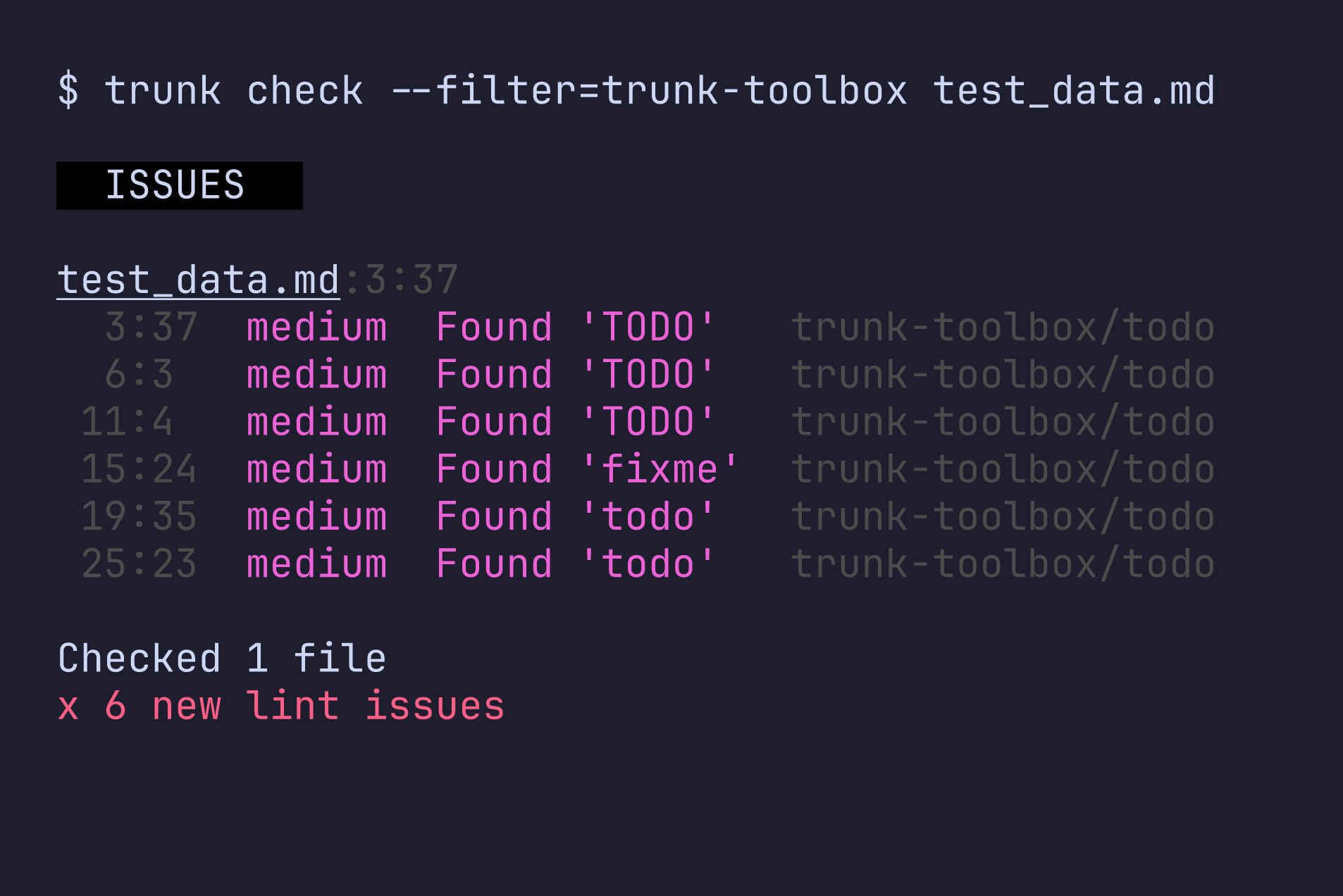 Running trunk-toolbox with Trunk Check
