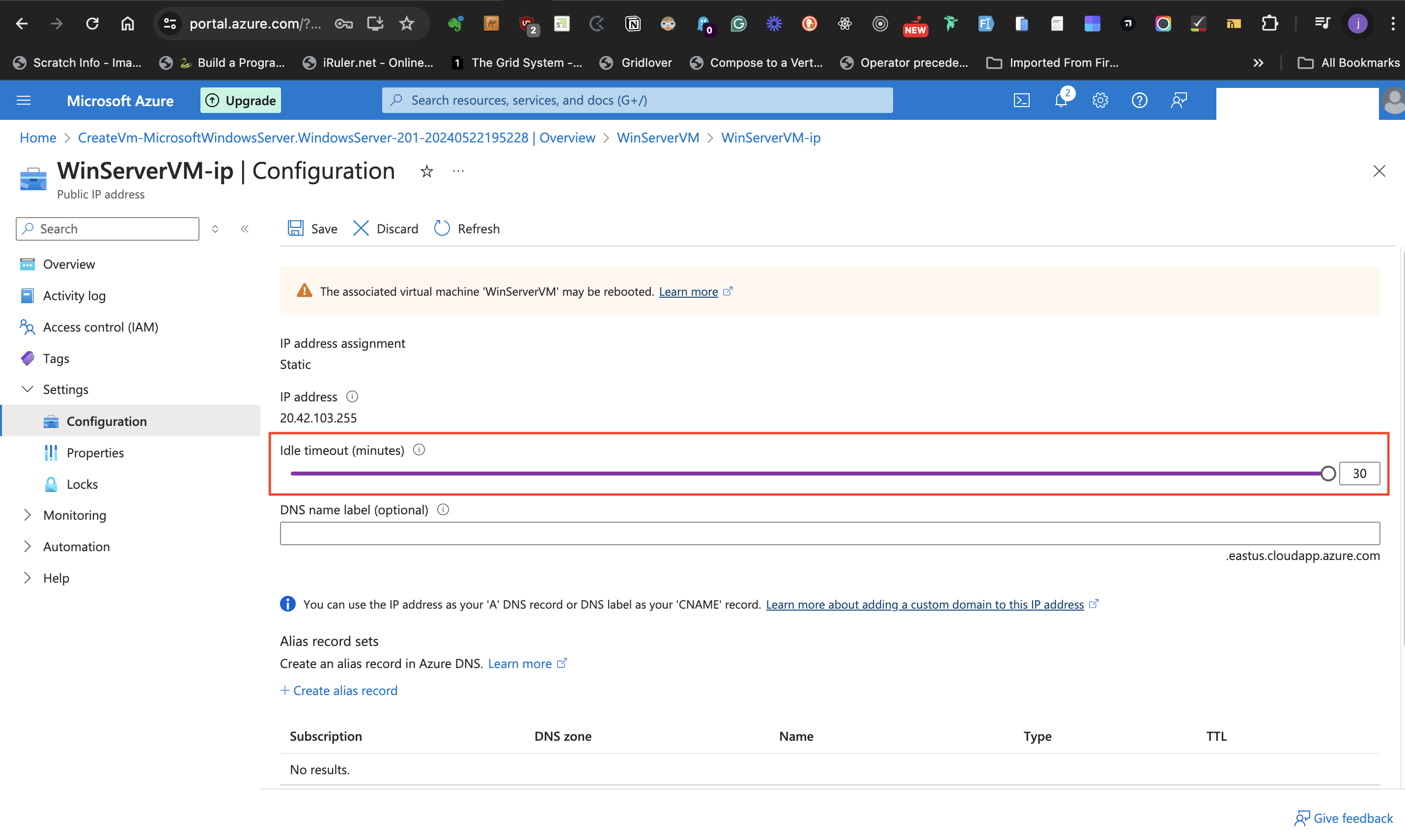 Maximum Idle timmeout