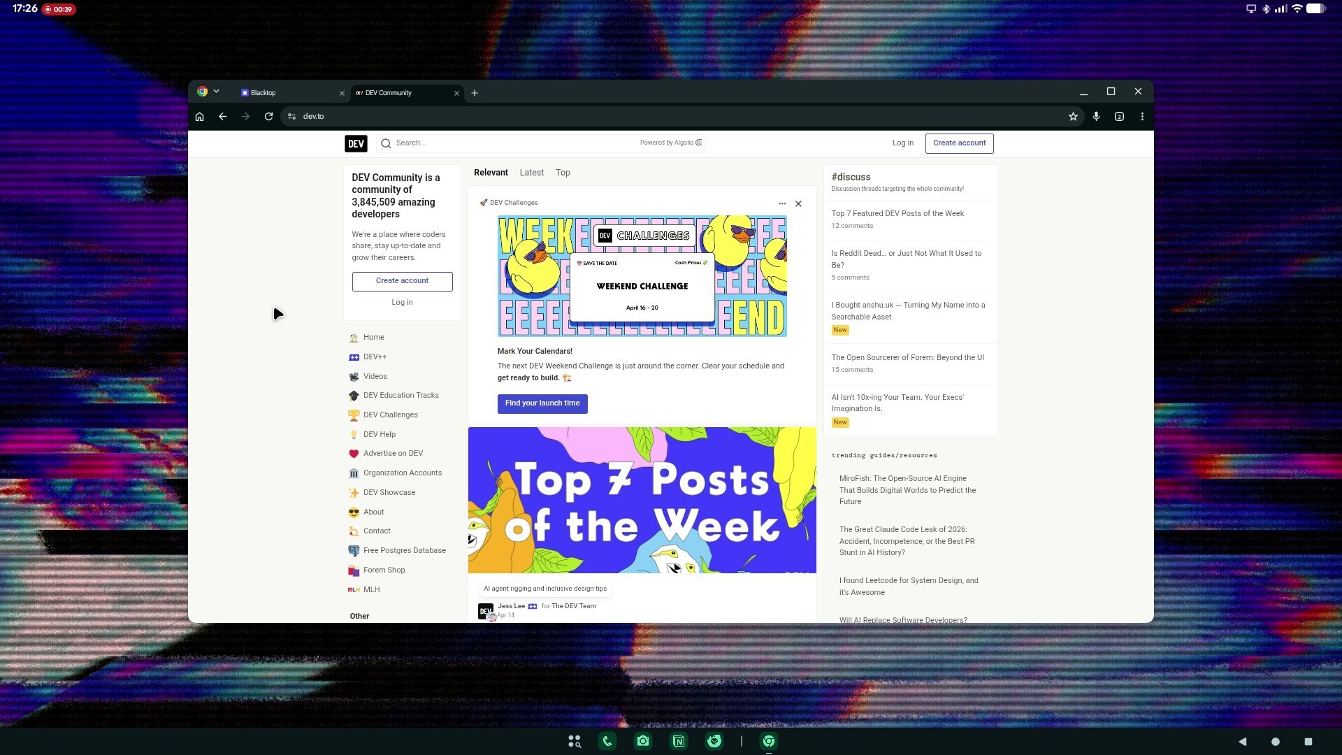 A screenshot from android desktop on my pixel 10