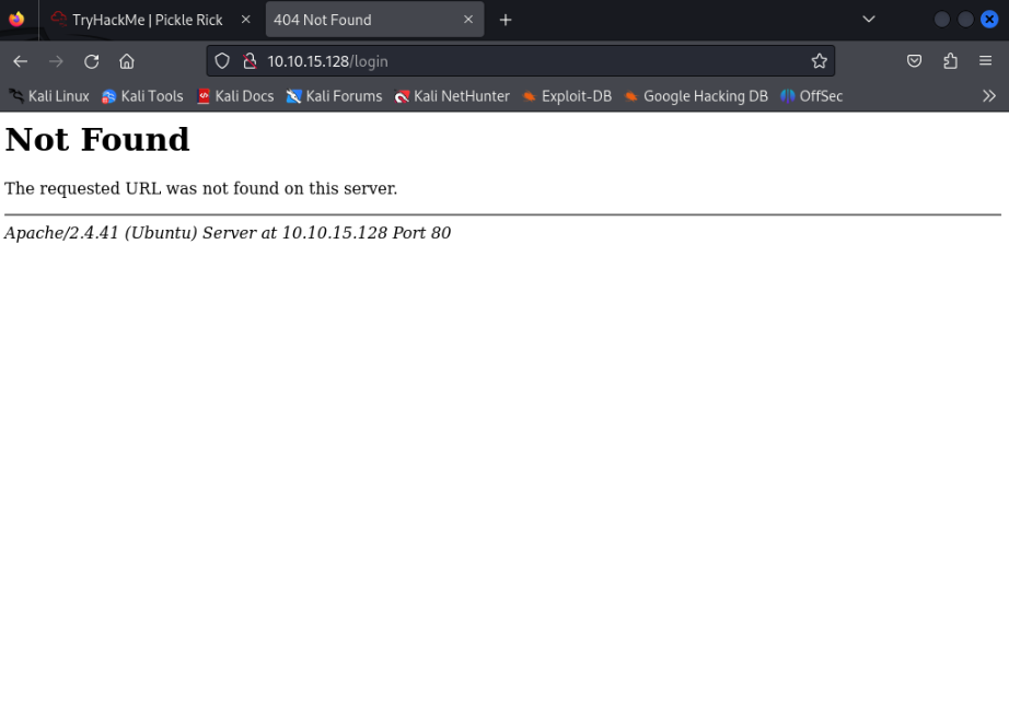 Imagem de não encontrado ao acessar /login