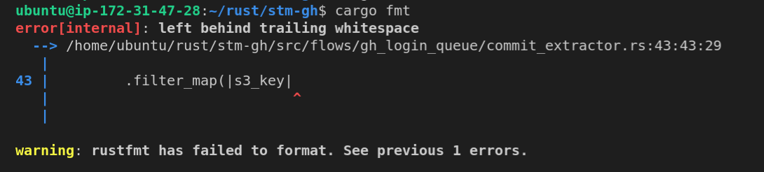 cargo fmt workaround