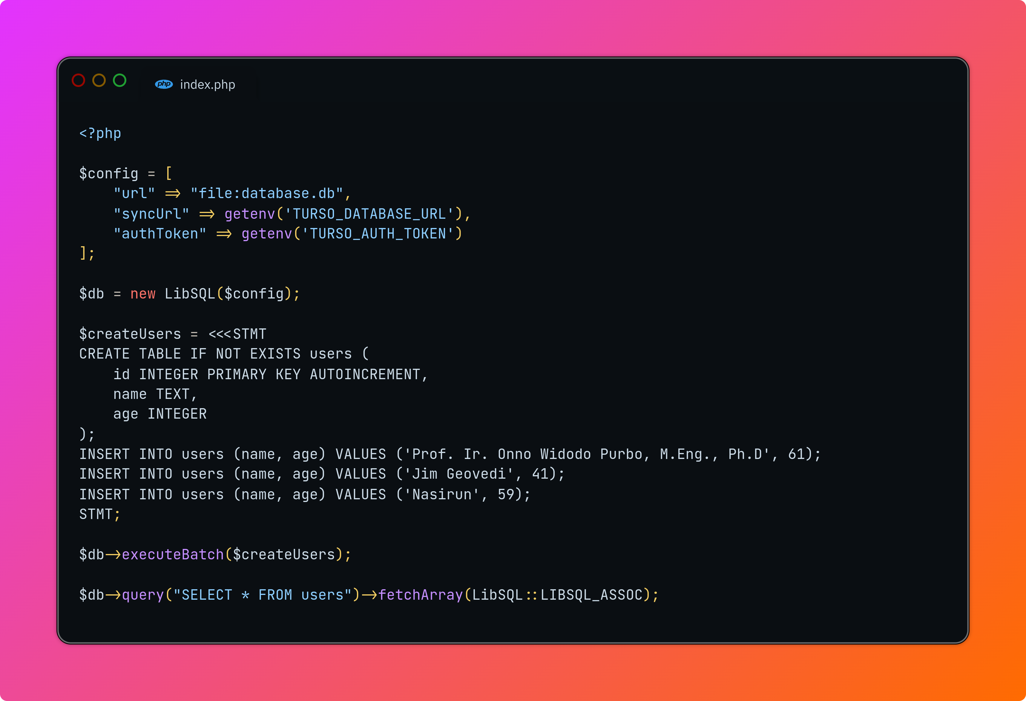 libSQL Native Extension for PHP