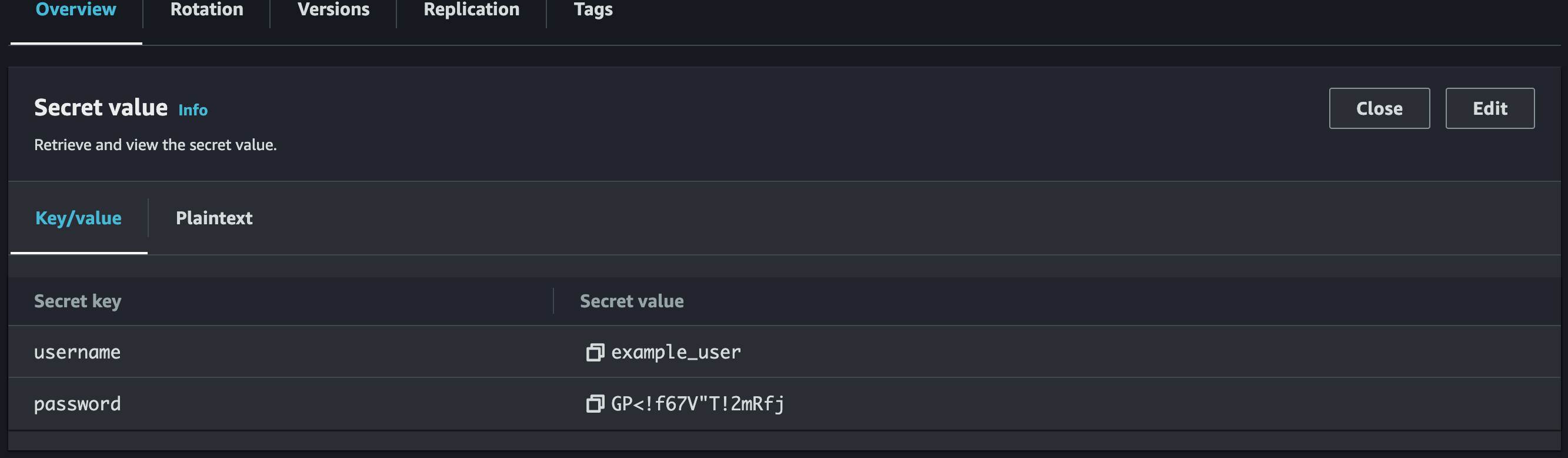 Secret value after rotation