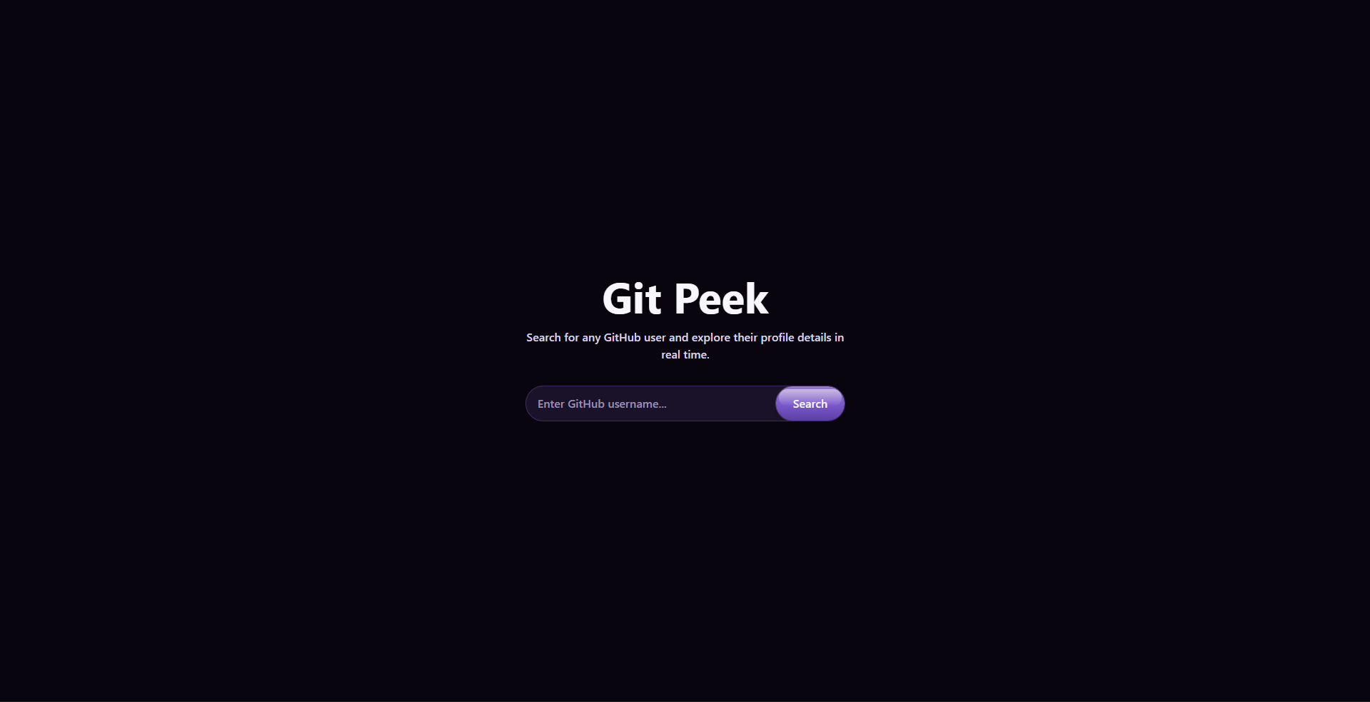 GitPeek homepage