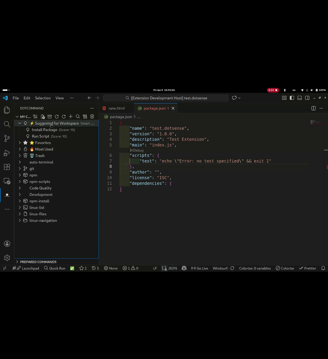 DotCommand UI – Git workflow