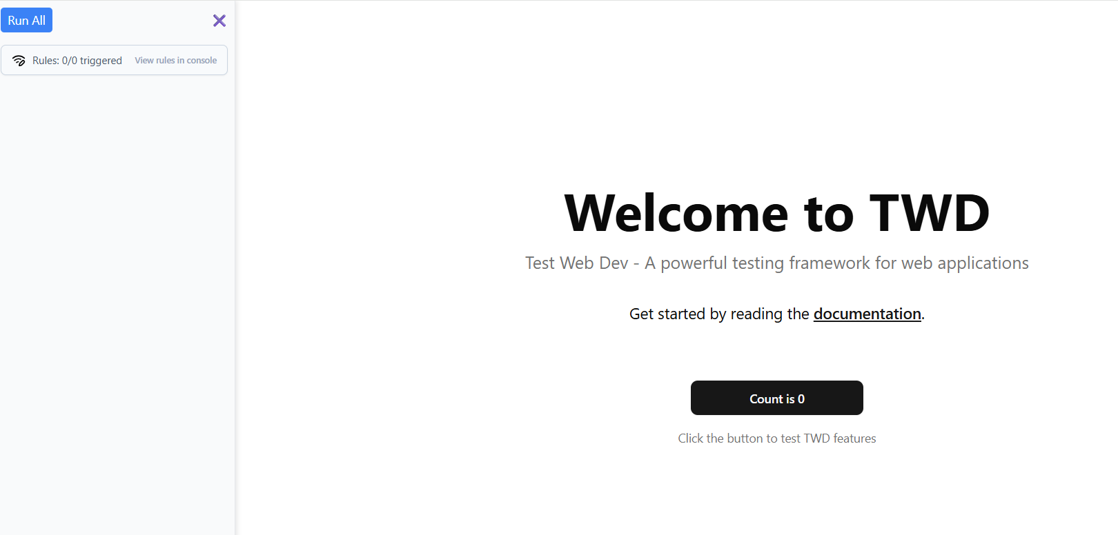 Tutorial homepage with twd sidebar