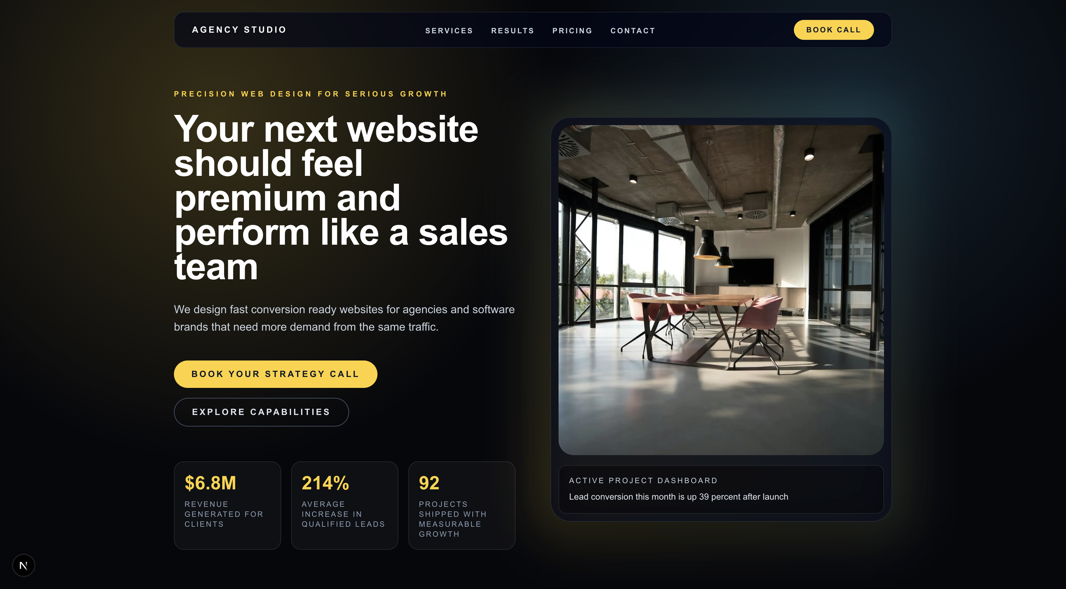 Web developer lead system preview showing form submission and lead tracking sections