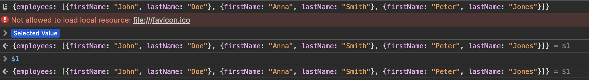 Variable Name in Safari Console