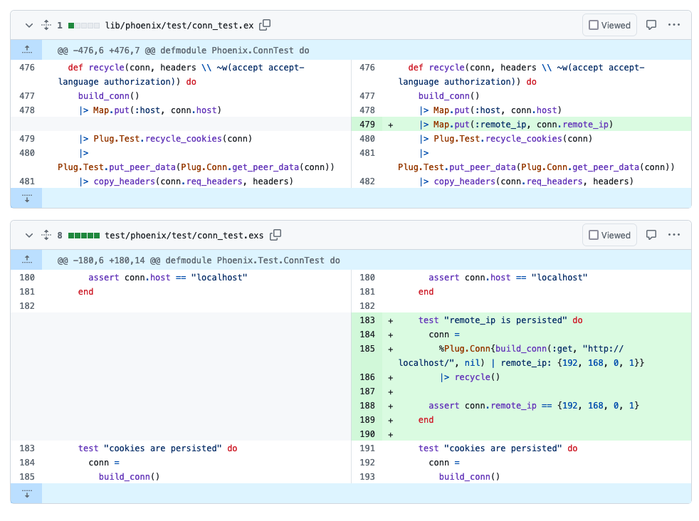 screenshot of the PR file changes on GitHub