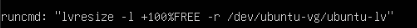 A snippet of the runcmd module with only a string as its input.