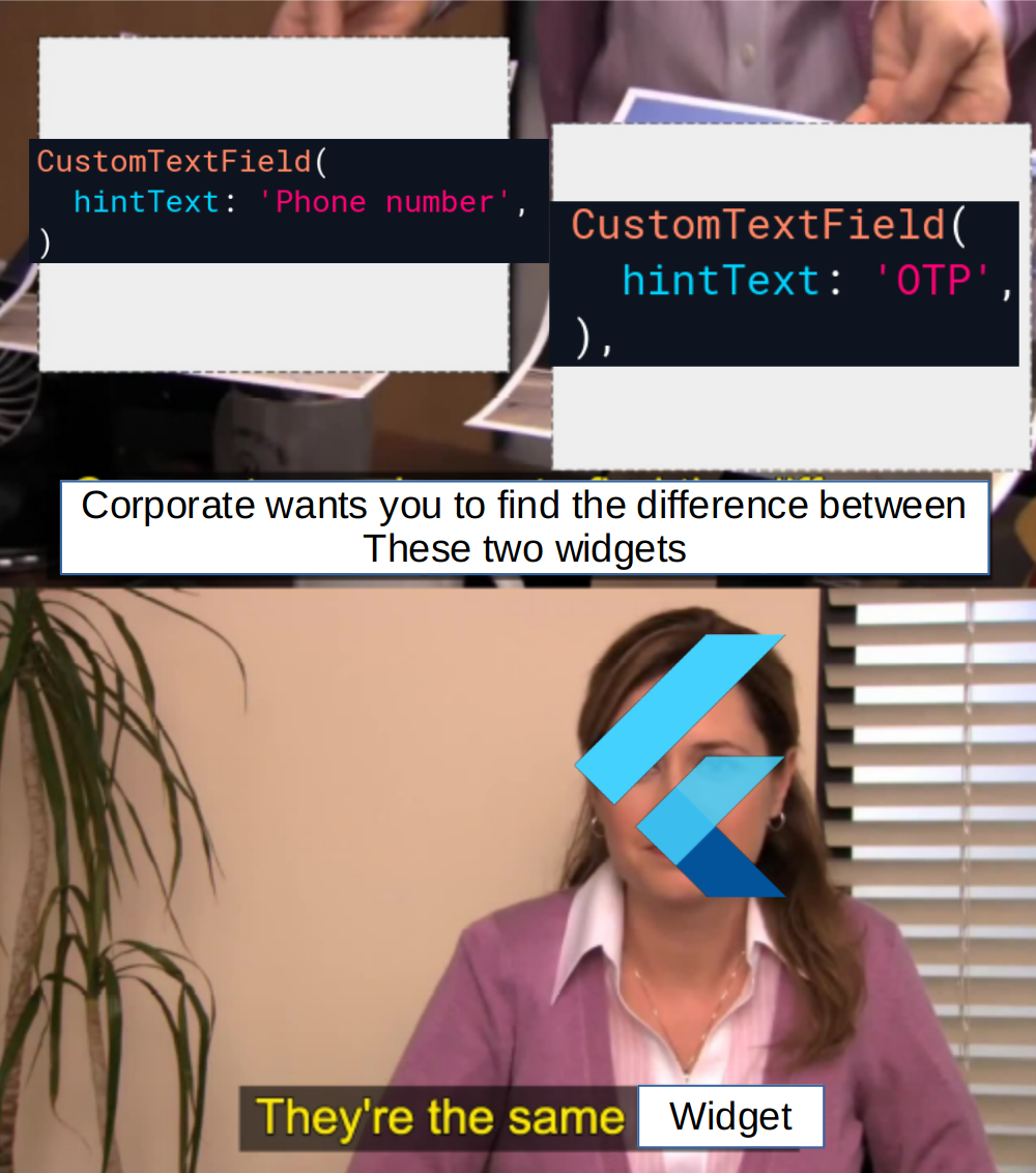 Flutter finding the difference between two widgets