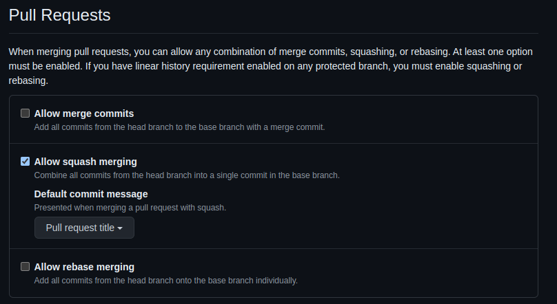 GitHub Pull Request config