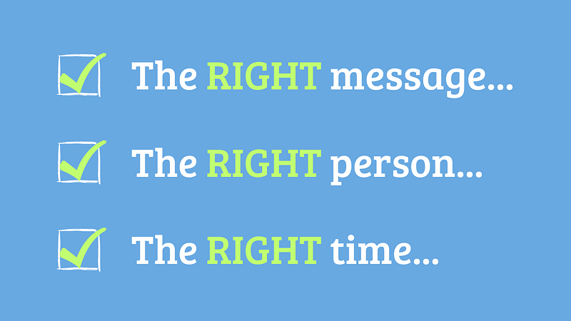 The right message, at the right time, to the right person, and knowing when to stop