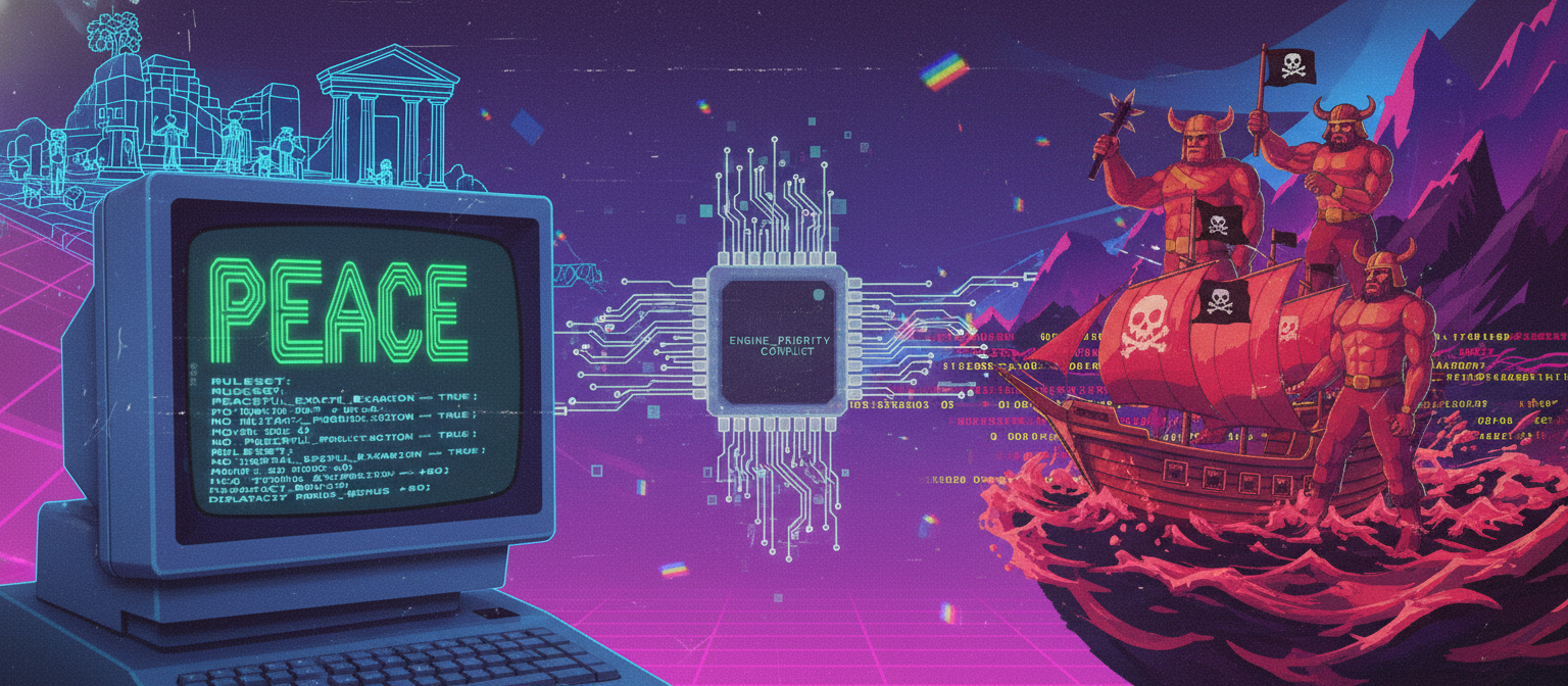 A personal computer programmed for piece conflicting with simulated historical barbarians