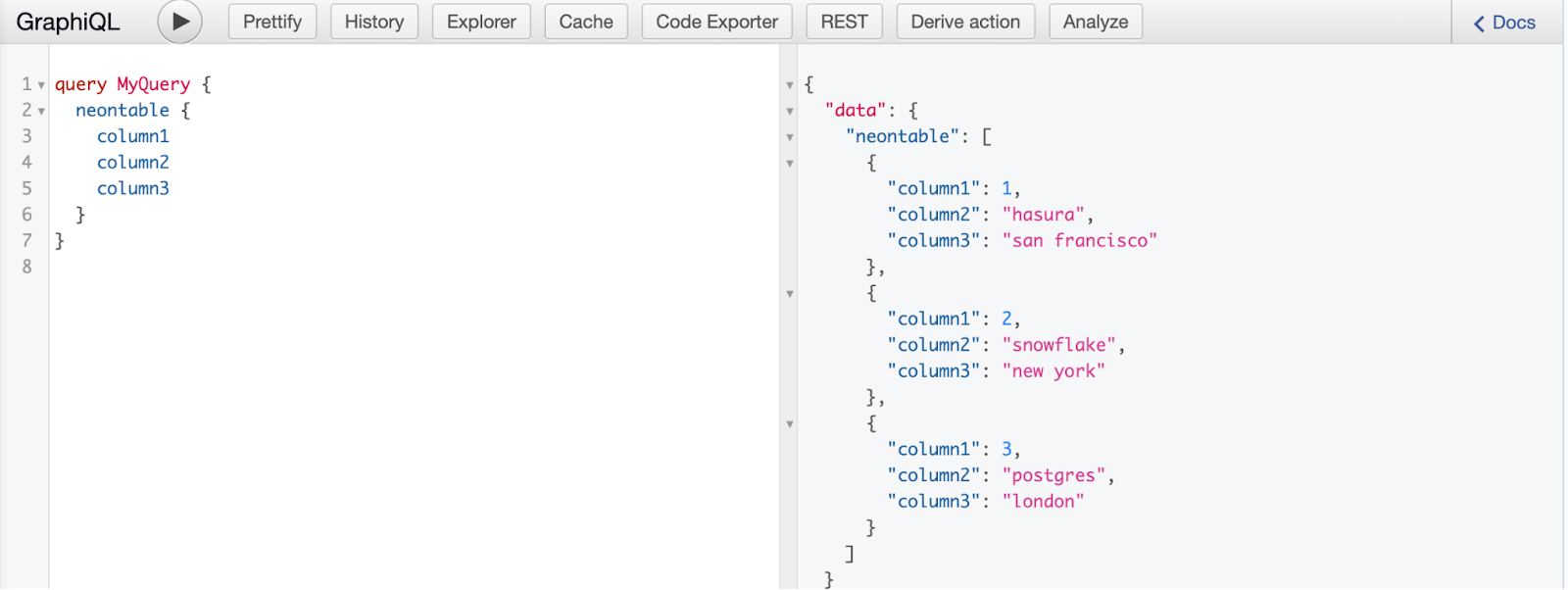 Postgres GraphQL Query
