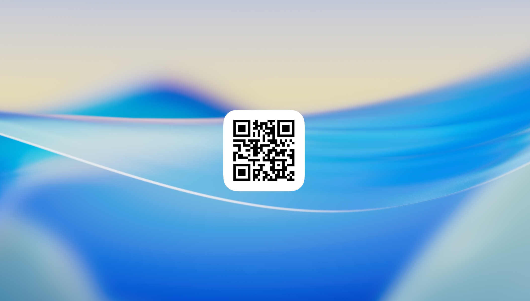 Photos APp widget in foreground displaying a QR code