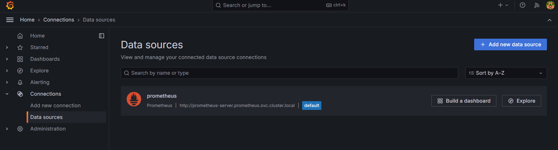 Grafana: Default Data Source