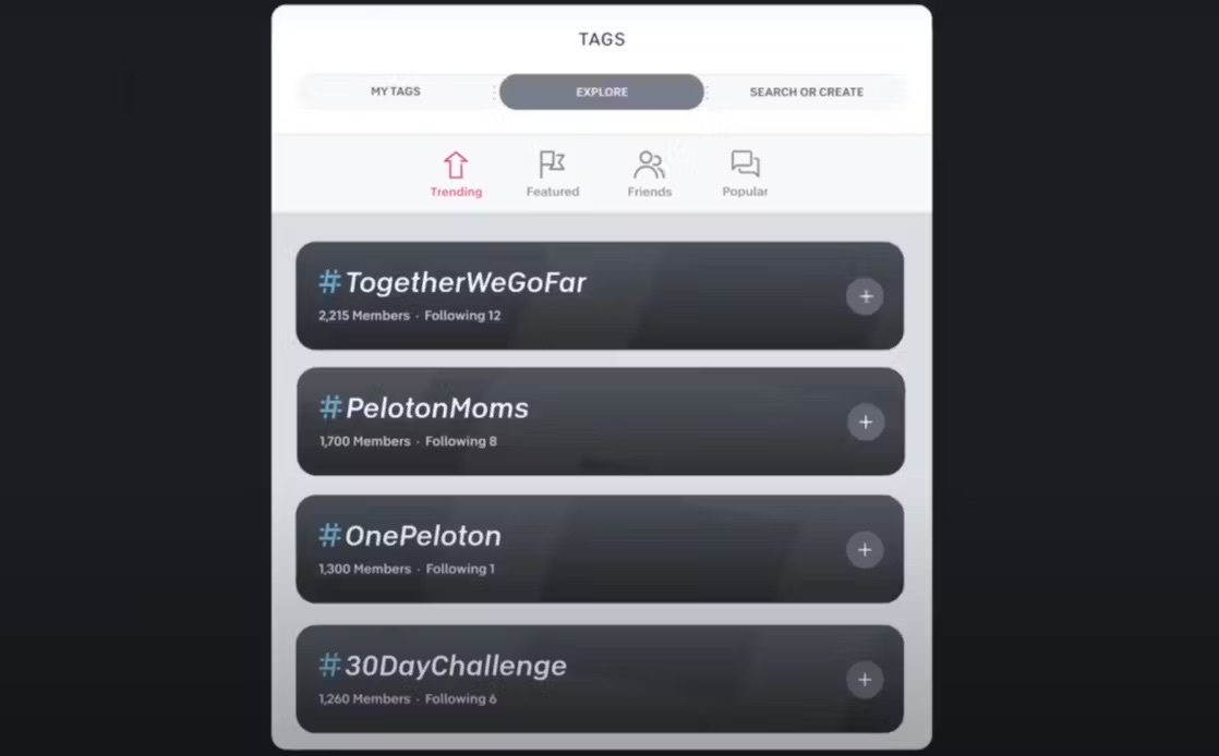 Peloton class tags