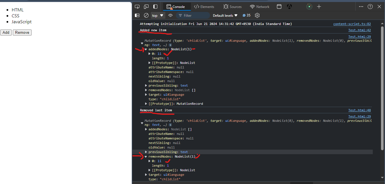 Observing Child Element Changes