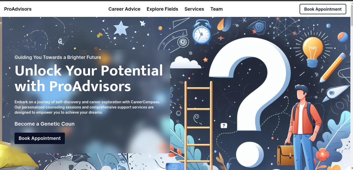 Proadvisors A booking website for a career counselling client