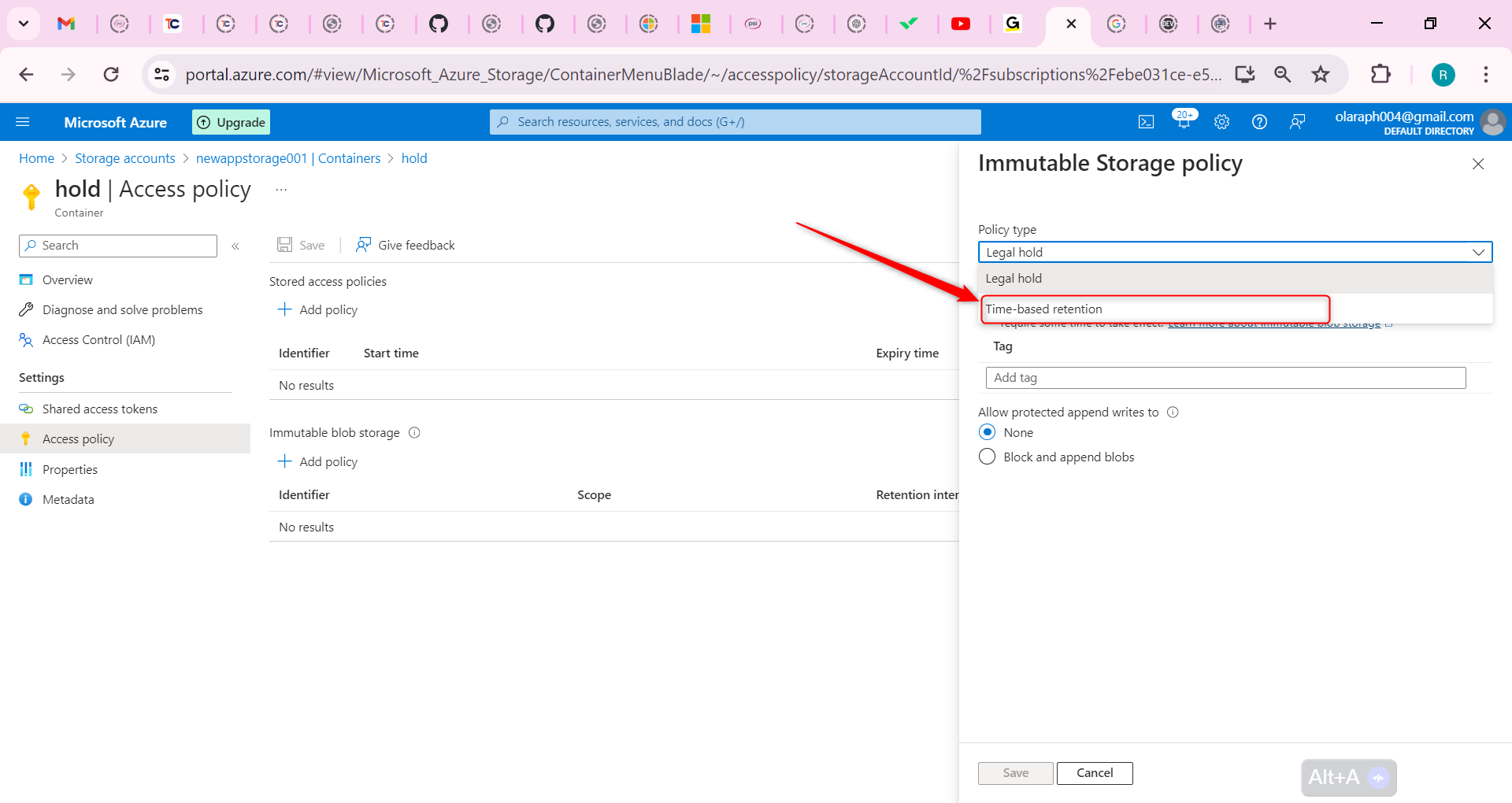 select time-based retention