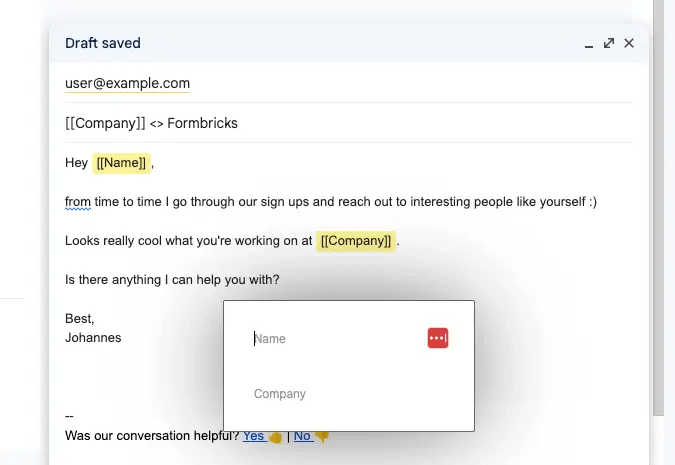 Vocus fill placeholders