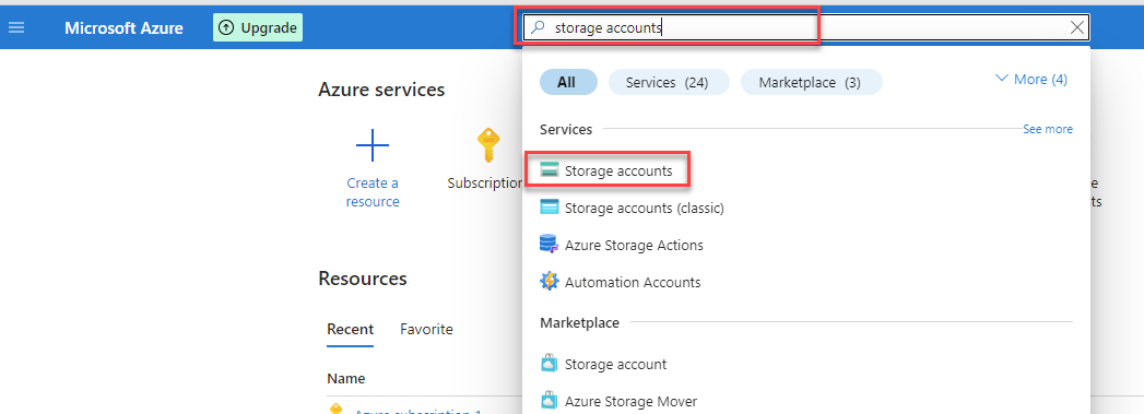 Storage accounts