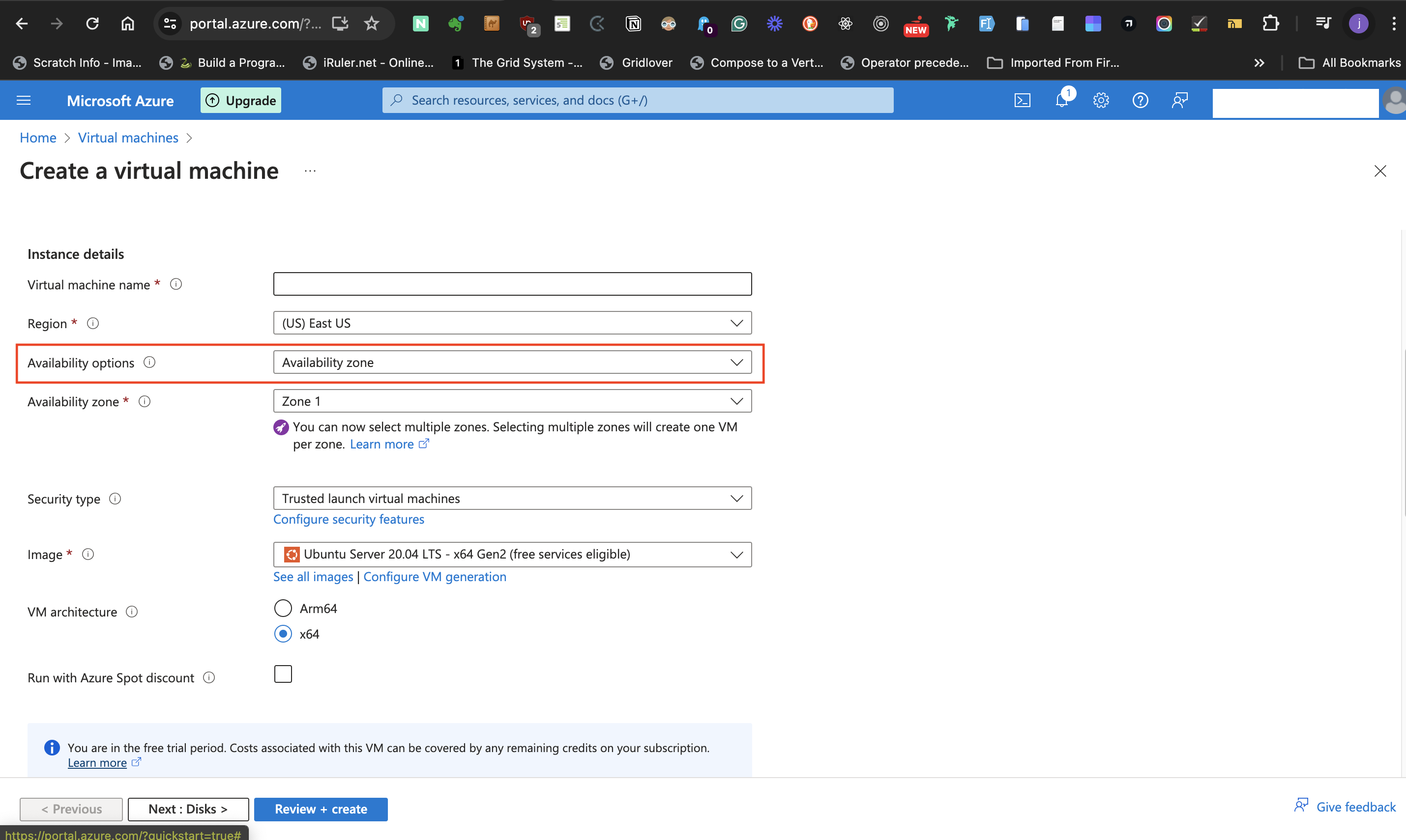Availability options