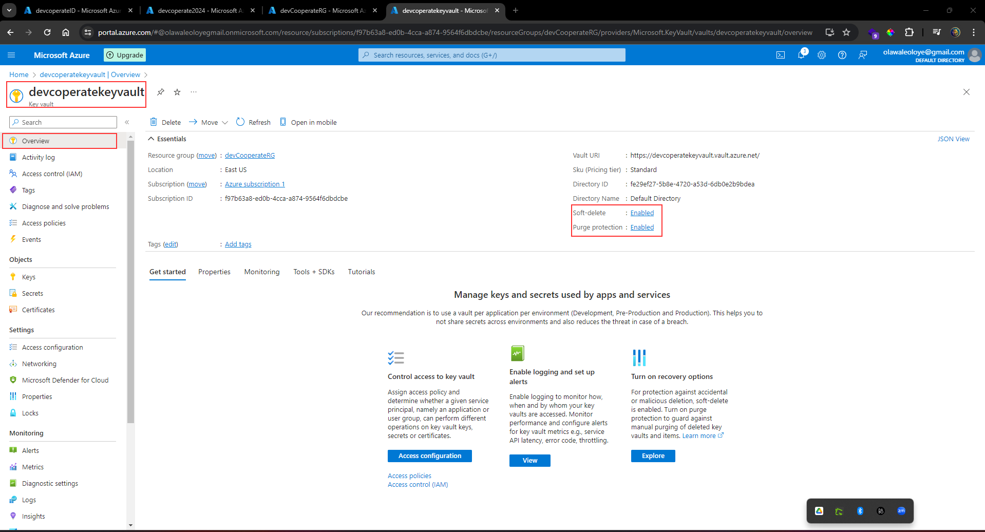 Soft-delete and Purge protection