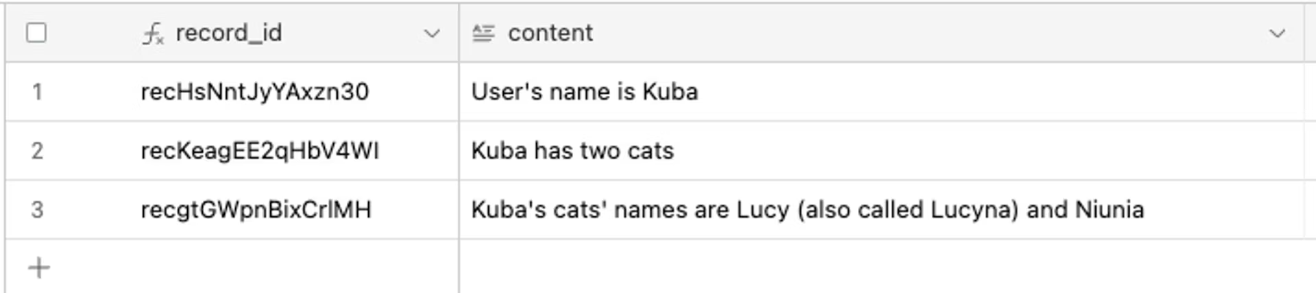 Memories saved to db