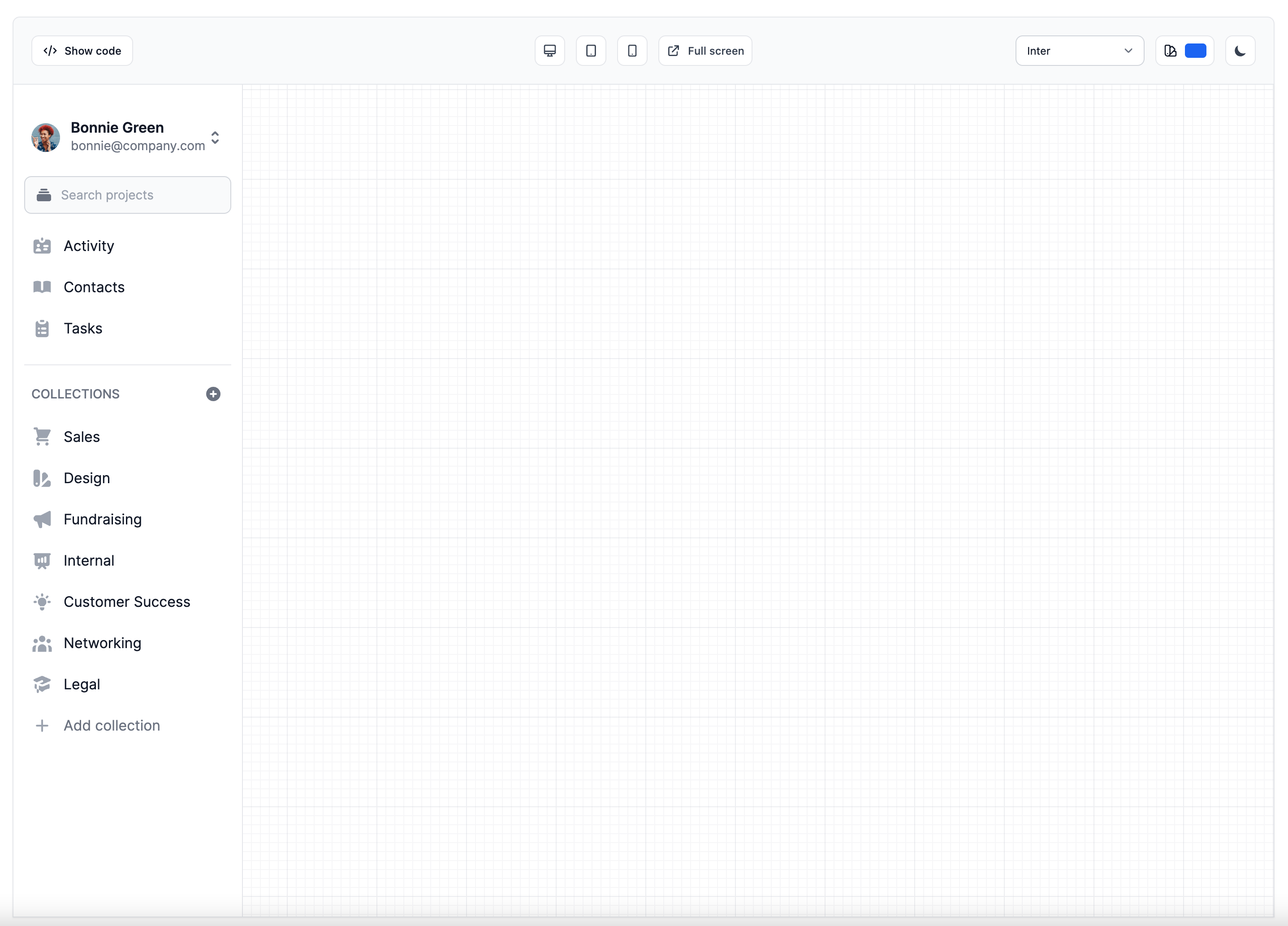 Sidenav with user switch
