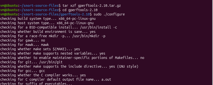 configure gperftools