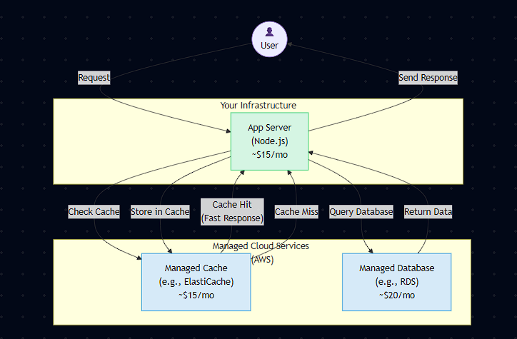 Architectural diagram with managed redis